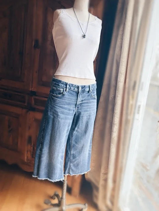 OOAK Custom Altered American Eagle Wide Leg Crop | Coolot Pedal Pusher 6 - Picture 6 of 13